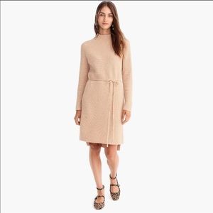 New J.Crew Mockneck tie-waist sweater-dress